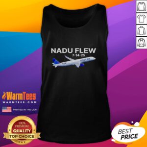 Alt Text: Nice United Flight 1584 Nadu tank top worn by a passenger, showcasing travel style on July 14, 2025.